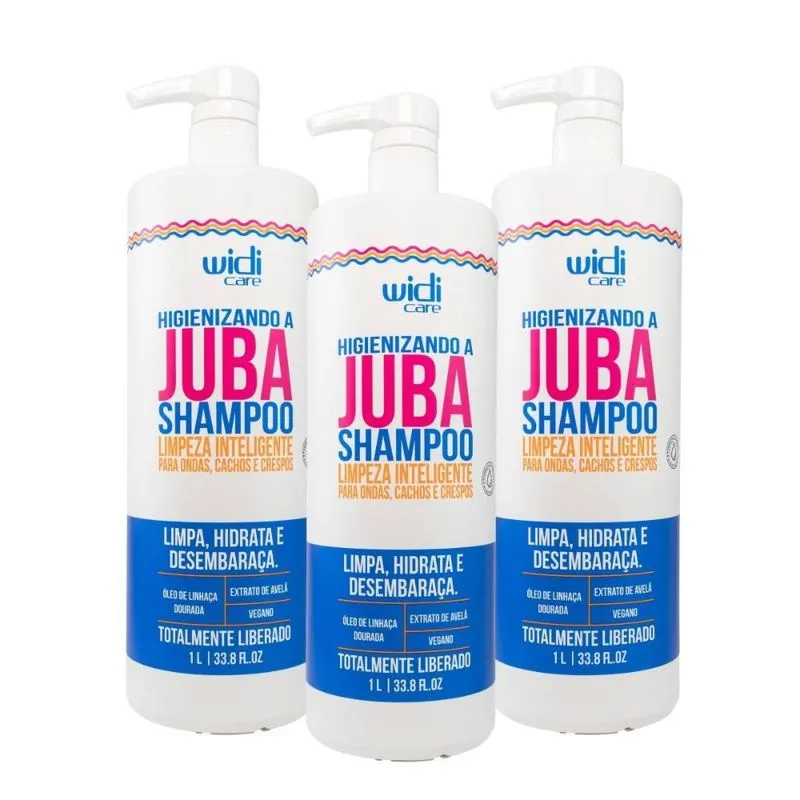 Widi Care Higienizando a Juba - Kit com 3 Shampoos 1L