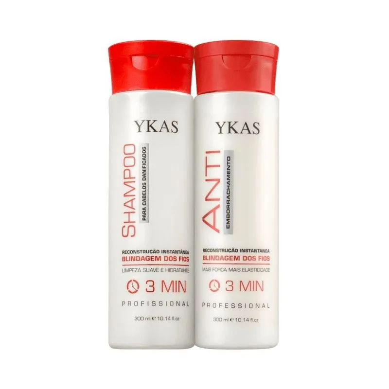 Ykas 3 Minutos - Shampoo 300ml + Anti Emborrachamento 300ml