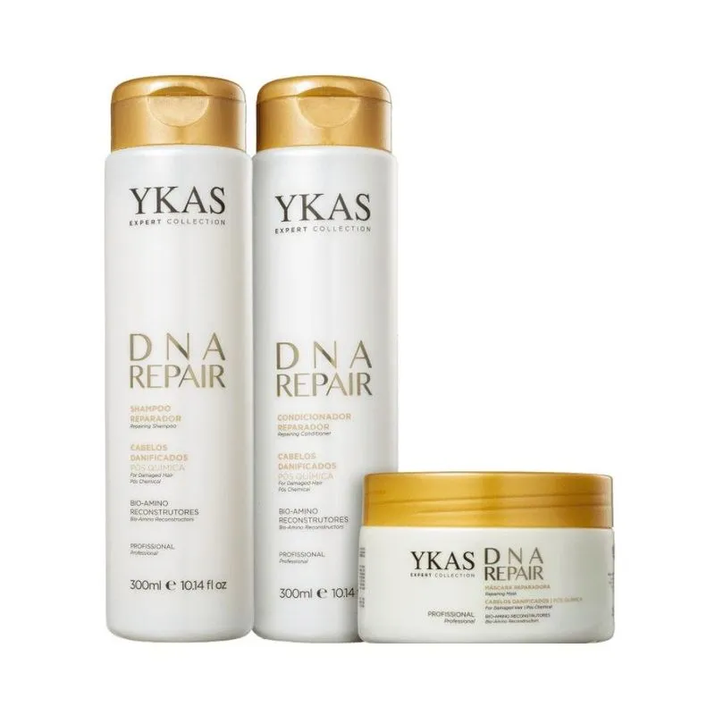 Ykas - DNA Repair Shampoo + Condicionador + Máscara - Kit Capilar - 300ml + 300ml + 250g