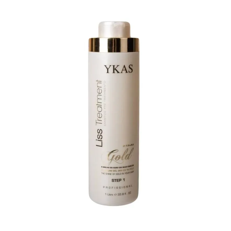 Ykas - Liss Treatment Gold Step 1 - Tratamento Capilar Profissional - 1L